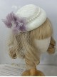 French Elegant Multicolor Lace Feather Mesh Small Top Hat Classic Lolita Barrette Fixed Hat