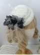 French Elegant Multicolor Lace Feather Mesh Small Top Hat Classic Lolita Barrette Fixed Hat