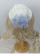 French Elegant Multicolor Lace Feather Mesh Small Top Hat Classic Lolita Barrette Fixed Hat