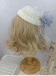 French Elegant Multicolor Lace Feather Mesh Small Top Hat Classic Lolita Barrette Fixed Hat