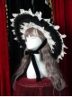 Marisa Impression Series White Oversized Lace Bow-Knot Halloween Black-White Witch Hat Gothic Lolita Hat