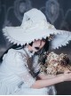 Halloween Miko Rose Pearl Chain Lace Lace-Up Pointed Hat Gothic Lolita Hat