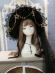 Polar Night Starry Sky Series Ornate Bronzing Star Rhinestone Bow Gold Star Pendant Halloween Gothic Lolita Witch Hat