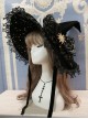 Polar Night Starry Sky Series Ornate Bronzing Star Rhinestone Bow Gold Star Pendant Halloween Gothic Lolita Witch Hat