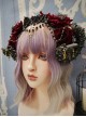 Spider Lair Series Rose Spider Web Halloween Cross Bead Chain Decoration Gothic Lolita Ornate Devil Horn Headband