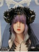 Spider Lair Series Rose Spider Web Halloween Cross Bead Chain Decoration Gothic Lolita Ornate Devil Horn Headband