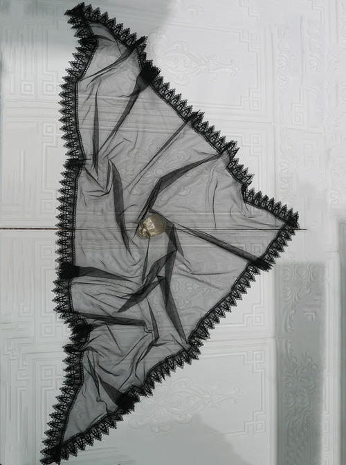 Black Triangle Lace Halloween Cross Simple Gothic Lolita Veil