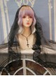 Gothic Lolita Black Halloween Cross Round Lace Veil