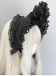 Solid Color Bow-Knot Ribbon Decoration Retro Gorgeous Lace Gothic Lolita Headband