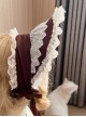 Vintage Lace Satin Ribbon Bow-Knot Decorate Brown Lace-Up Classic Lolita Headband