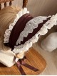 Vintage Lace Satin Ribbon Bow-Knot Decorate Brown Lace-Up Classic Lolita Headband