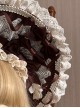 Vintage Lace Satin Ribbon Bow-Knot Decorate Brown Lace-Up Classic Lolita Headband