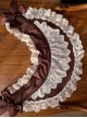 Vintage Lace Satin Ribbon Bow-Knot Decorate Brown Lace-Up Classic Lolita Headband