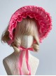 Miss Fulla Series Rose Pink Simple Lace Jacquard Lace-Up Bow-Knot Sweet Lolita Headband