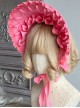 Miss Fulla Series Rose Pink Simple Lace Jacquard Lace-Up Bow-Knot Sweet Lolita Headband