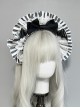 Maid Style Classic Lolita Halloween Black Bowknot Bat Wings Striped Lace Headband