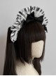 Maid Style Classic Lolita Halloween Black Bowknot Bat Wings Striped Lace Headband