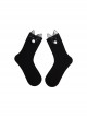 Black Three-Dimensional Plush Ball Rabbit Ears Cute All-Match Cotton Classic Lolita Socks