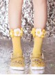 Yellow-White Woven Small Flower Decoration Sweet Preppy Style Retro Classic Lolita Socks