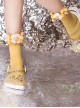 Yellow-White Woven Small Flower Decoration Sweet Preppy Style Retro Classic Lolita Socks