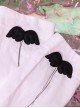 Summer Thin Mary Jane JK Wings Tassel Decorate White Classic Lolita Socks