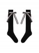 Plaid Bow-Knot Metal Chain Decoration Black School Style JK Personality Classic Lolita Socks