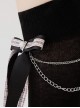 Plaid Bow-Knot Metal Chain Decoration Black School Style JK Personality Classic Lolita Socks