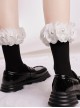 Three-Dimensional White Small Flower Pearl Design Sweet Personality Trendy Cool Spring Classic Lolita Socks