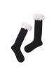 Sweet-Cool Personality All-Match Three-Dimensional White Pearl Small Flower Design Classic Lolita Mid-Tube Socks