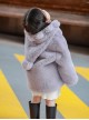 Rich Family'S Daughter Series Solid Color Winter Warm Thick Plush Kids Long-Sleeved Hooded Coat