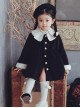 White Petal Collar Design Versatile Spring Autumn Fashion Cute Plush Cuffs Classic Lolita Kids Long-Sleeved Coat