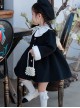 White Petal Collar Design Versatile Spring Autumn Fashion Cute Plush Cuffs Classic Lolita Kids Long-Sleeved Coat