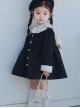 White Petal Collar Design Versatile Spring Autumn Fashion Cute Plush Cuffs Classic Lolita Kids Long-Sleeved Coat