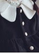 White Petal Collar Design Versatile Spring Autumn Fashion Cute Plush Cuffs Classic Lolita Kids Long-Sleeved Coat