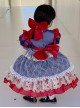 Vintage Palace Lace Puff Sleeve Ornate Bow-Knot Decoration Classic Lolita Kids Long Sleeve Dress