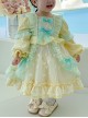 Blue Bow-Knot Decoration Sweet Lolita Love Mesh Lace Ruffle Hem Kids Long Sleeve Dress