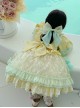 Blue Bow-Knot Decoration Sweet Lolita Love Mesh Lace Ruffle Hem Kids Long Sleeve Dress