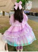 Palace Style Lace Magic Color Asymmetrical Hem Design Sweet Lolita Kids Long-Sleeved Dress