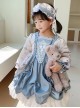 Palace Style Lace Flower Print Thickened Autumn Winter Cute Sweet Lolita Kids Long-Sleeved Dress