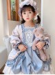 Palace Style Lace Flower Print Thickened Autumn Winter Cute Sweet Lolita Kids Long-Sleeved Dress