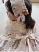 Red Rose Print Lace Decoration Stand Collar Lantern Sleeve Sweet Lolita Kids Long Sleeve Dress