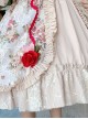 Red Rose Print Lace Decoration Stand Collar Lantern Sleeve Sweet Lolita Kids Long Sleeve Dress