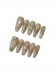 Handmade Gradient Pearl Shell Metal Color Detachable Finished Long Manicure Nail Pieces