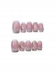 Spring Pink Hand-Painted Flowers Cat'S Eye Pearl Decoration Detachable Finished Short Manicure Nail Pieces