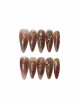 Shiny Metallic Translucent Gradient Glitter Detachable Long Style Finished Manicure Nail Pieces