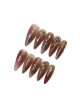 Shiny Metallic Translucent Gradient Glitter Detachable Long Style Finished Manicure Nail Pieces