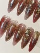 Shiny Metallic Translucent Gradient Glitter Detachable Long Style Finished Manicure Nail Pieces