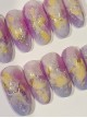 Light Purple Watercolor Gold Foil Mixed Color Sequins Detachable Finished Manicure Nail Pieces