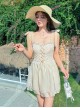 Pure Color Jacquard Slim-Fit Lacing Backless Sexy Fairy One-Piece Sleeveless Swimsuit