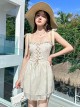 Pure Color Jacquard Slim-Fit Lacing Backless Sexy Fairy One-Piece Sleeveless Swimsuit